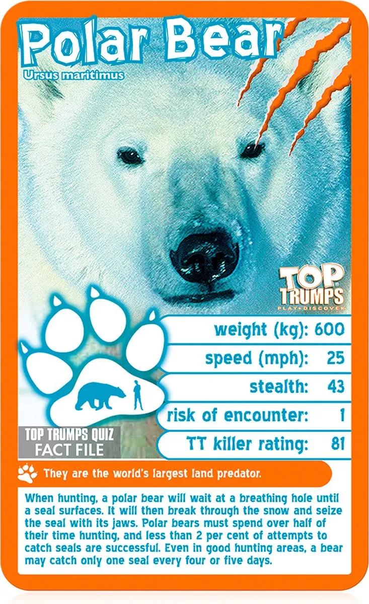 Winning Moves Predators Top Trumps Kaartspel - 2-6 Spelers