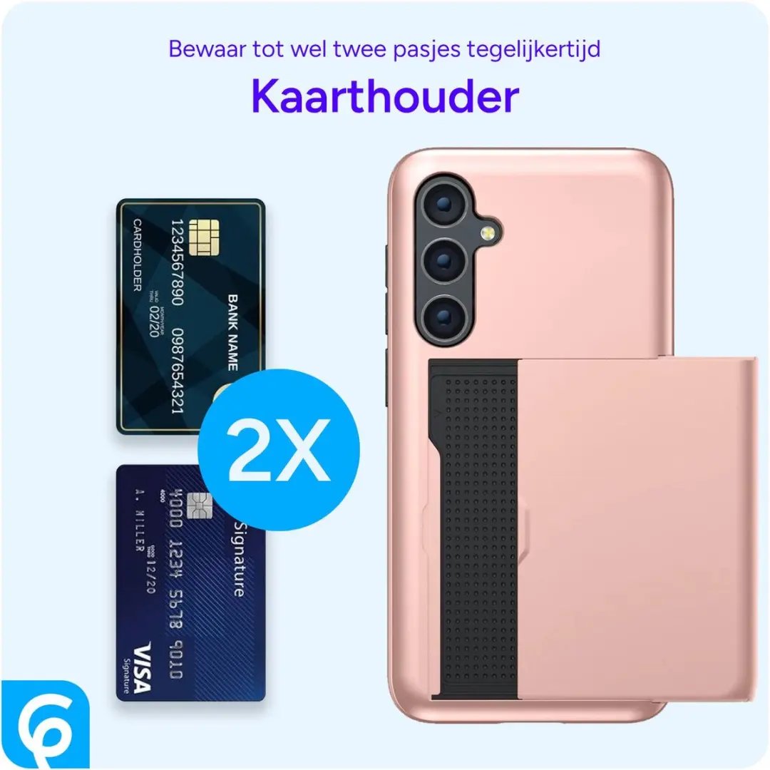 Selected Hoesje met Kaarthouder Samsung Galaxy S23 - Roze Goud