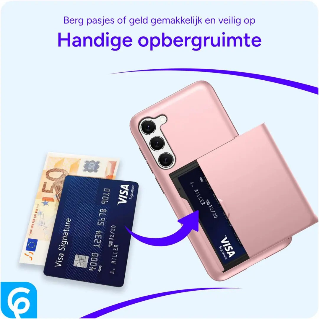 Selected Hoesje met Kaarthouder Samsung Galaxy S23 - Roze Goud