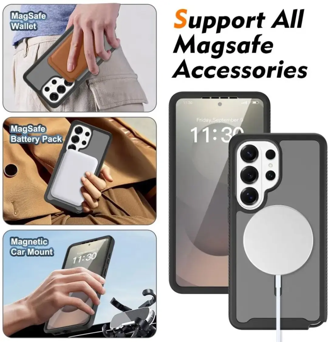 Selected Hoesje Samsung Galaxy S25 Ultra - Ingebouwde Screenprotector Matte Zwart