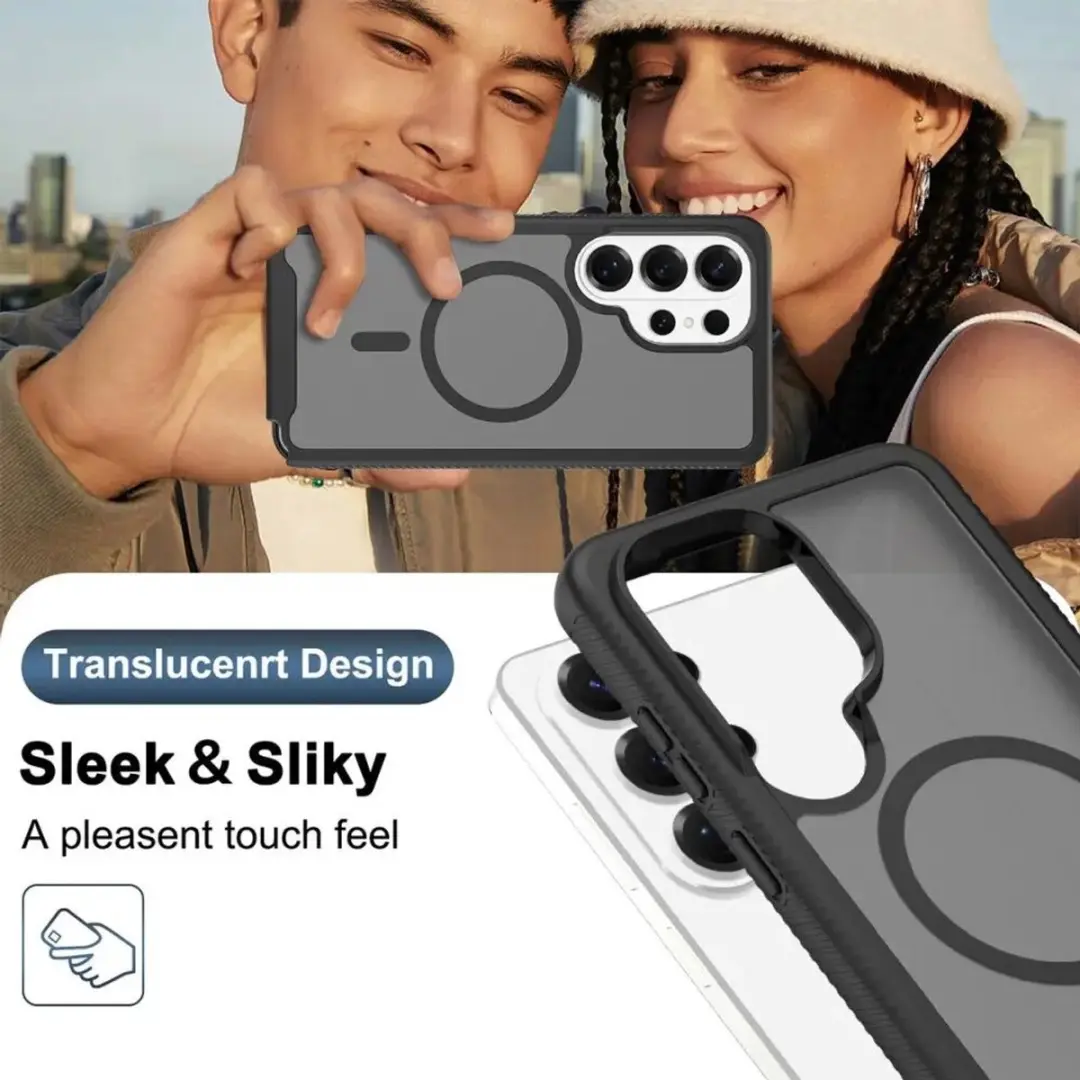 Selected Hoesje Samsung Galaxy S25 Ultra - Ingebouwde Screenprotector Matte Zwart