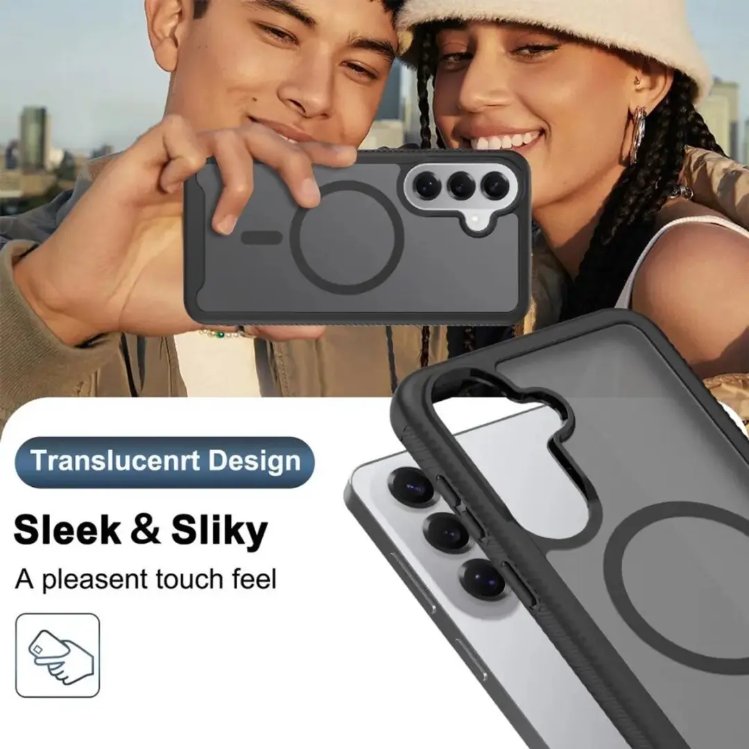 Selected Hoesje Samsung Galaxy S25 - Ingebouwde Screenprotector Matte Zwart