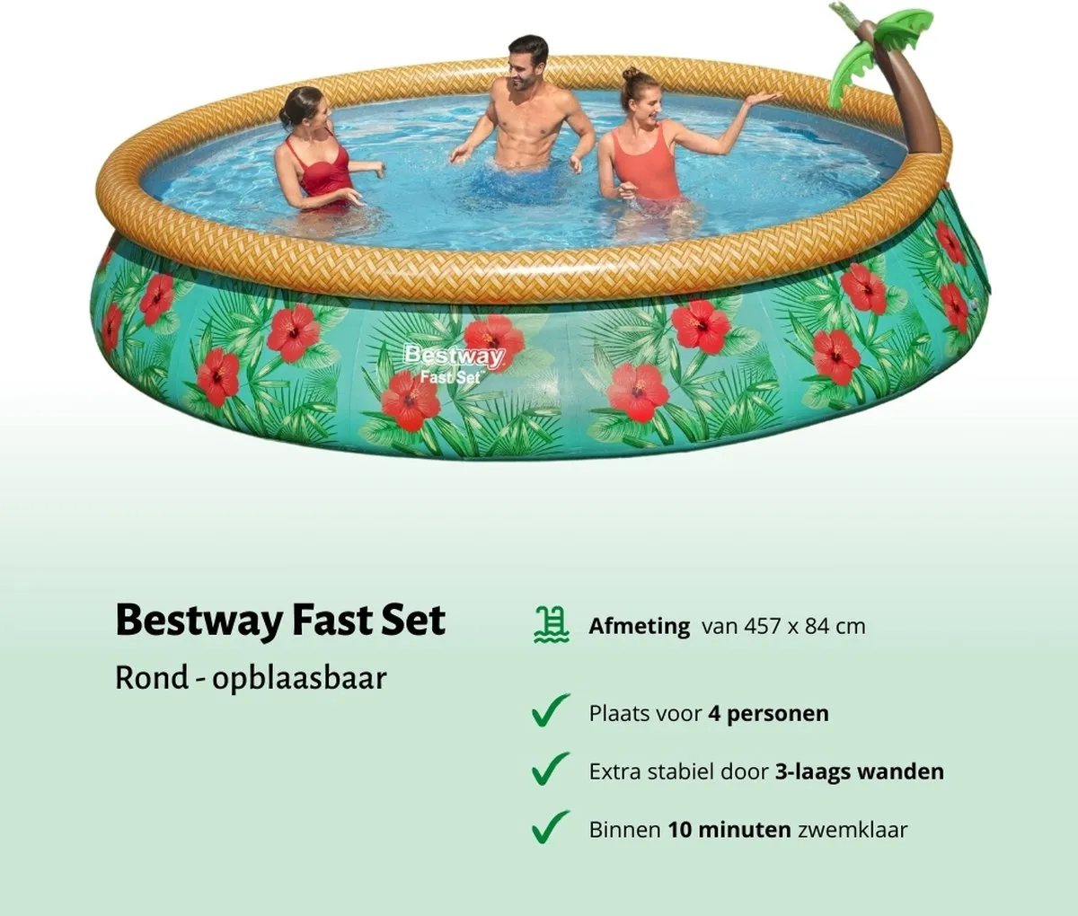 Bestway Paradijsprint Opblaaszwembad 457cm - 9.68m³ - Multi
