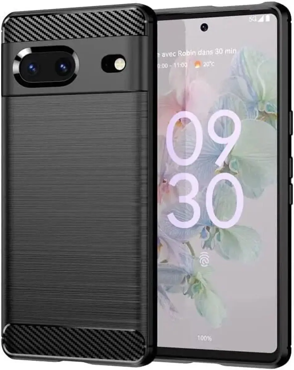 Selected Geborsteld TPU Hoesje Google Pixel 7 - Zwart - afbeelding 6 van 6