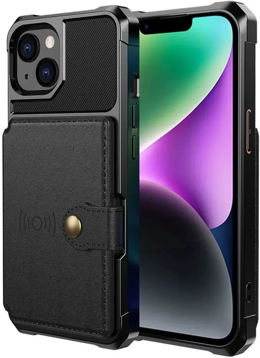 Selected Portemonnee Hoesje iPhone 14 - 4 Pasjes - Zwart