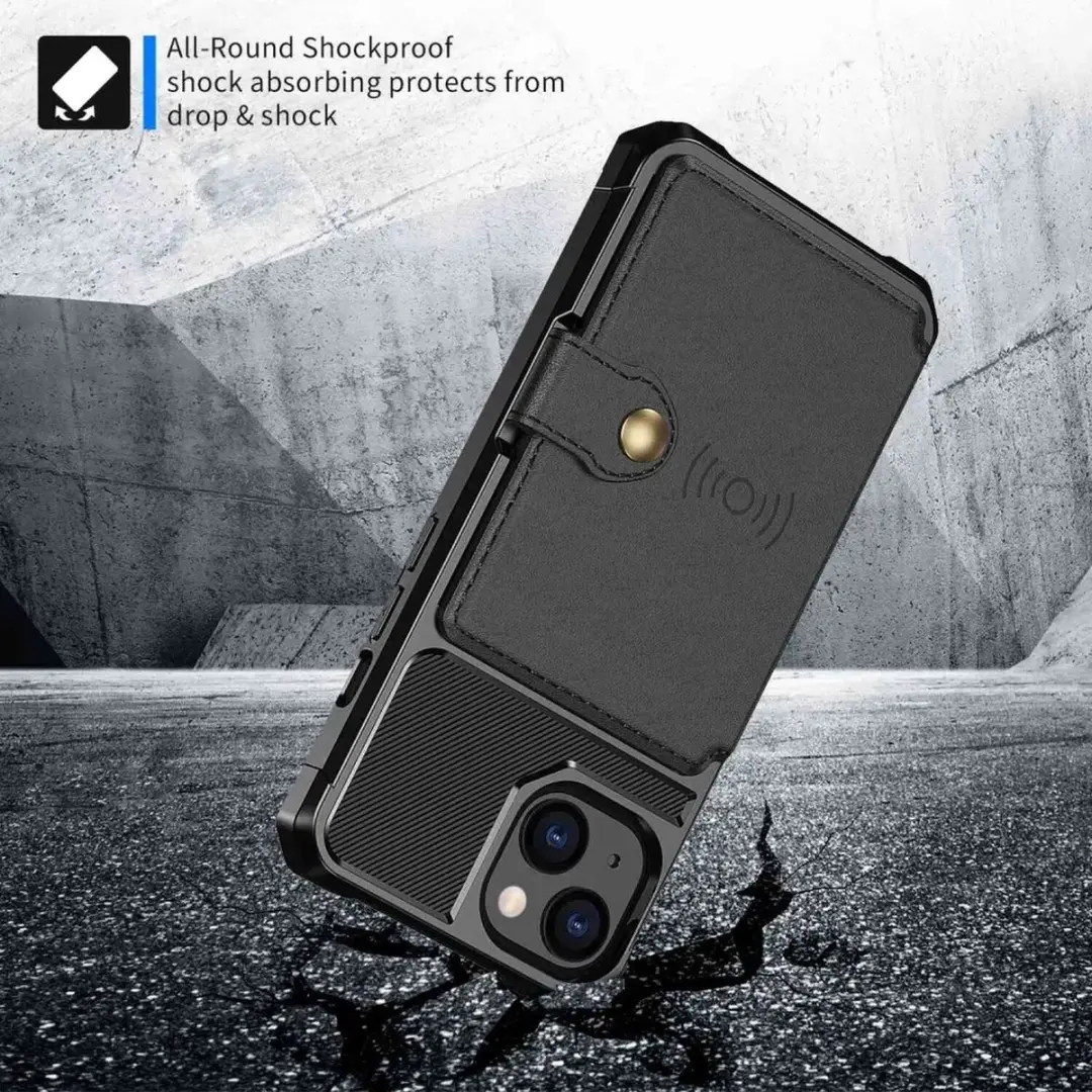 Selected Portemonnee Hoesje iPhone 14 - 4 Pasjes - Zwart