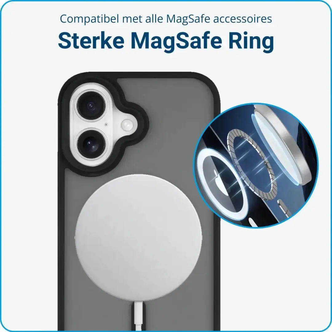 Selected iPhone 16 Plus MagSafe Hoesje - Mat Zwart