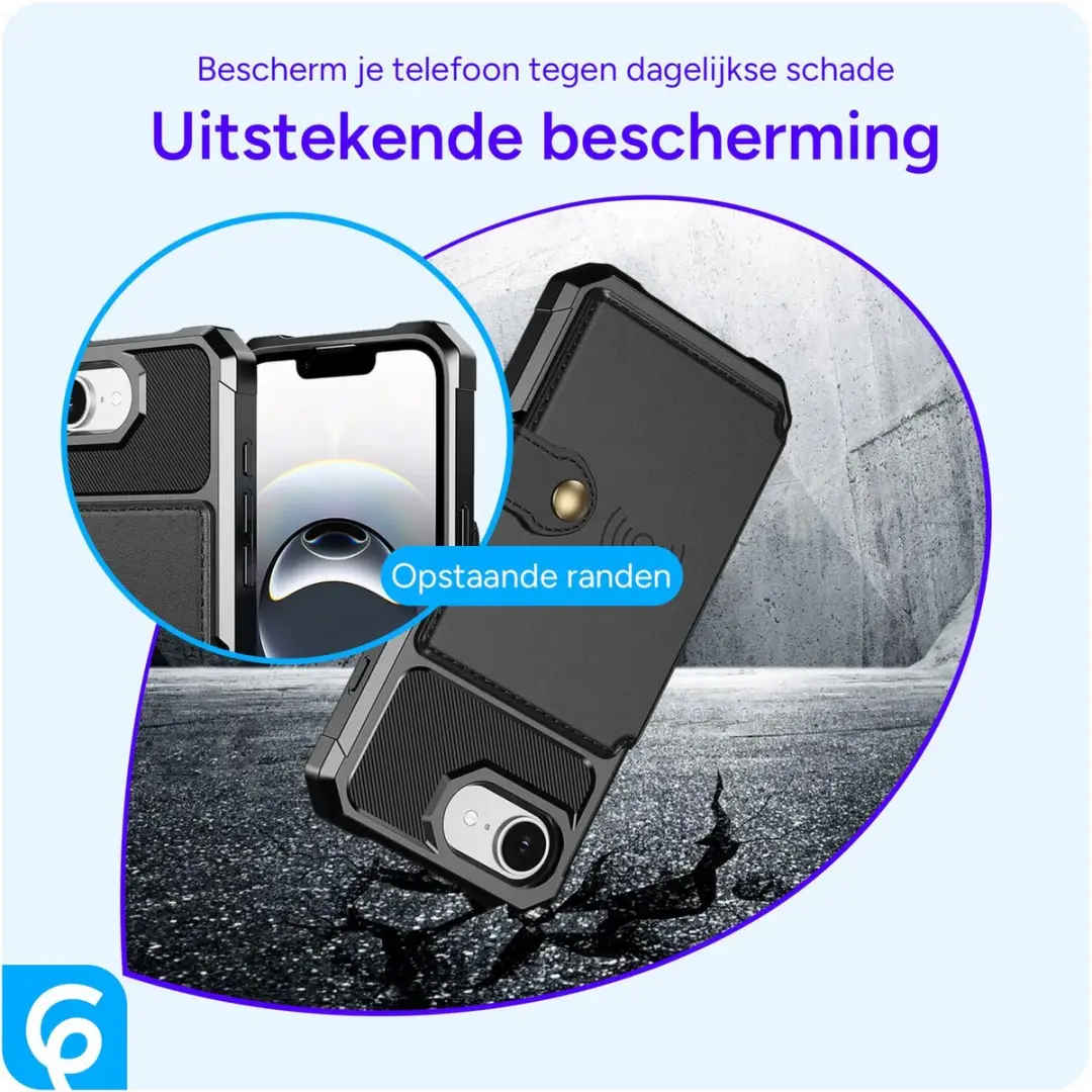 Selected Portemonnee Hoesje iPhone 16/17 - 4 Pasjes - Zwart