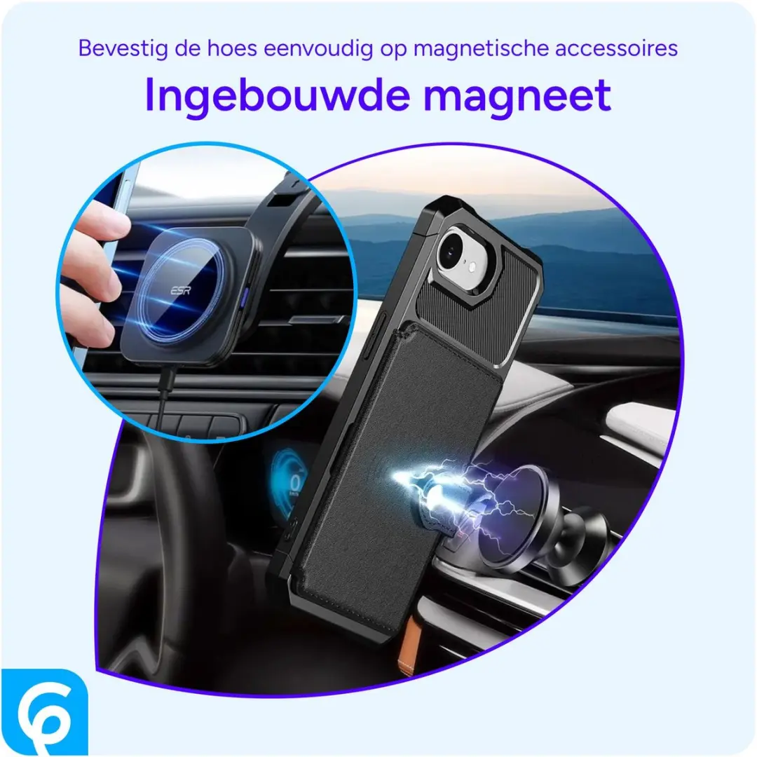 Selected Portemonnee Hoesje iPhone 16/17 - 4 Pasjes - Zwart