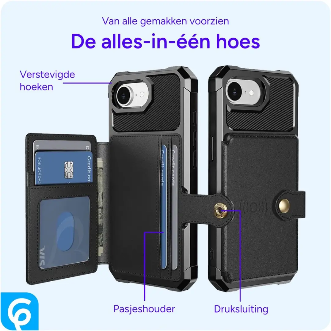 Selected Portemonnee Hoesje iPhone 16/17 - 4 Pasjes - Zwart - afbeelding 6 van 6