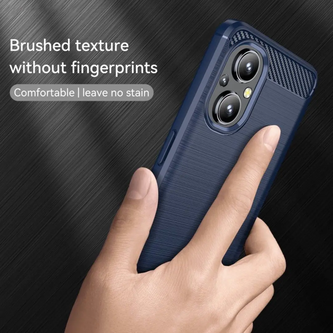 Oppo Reno 8 Lite Hoesje Geborsteld TPU - Blauw