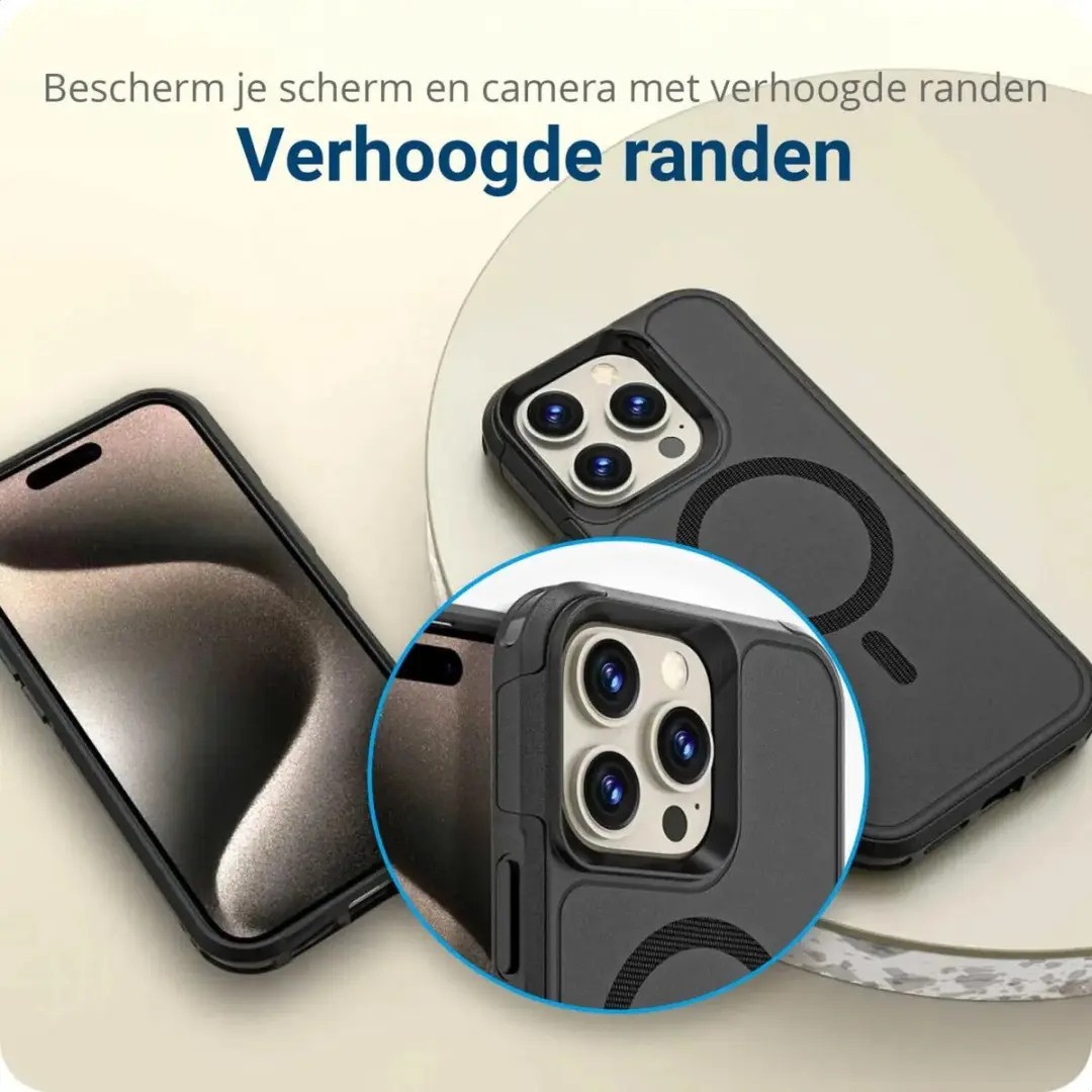 Selected by GSMpunt.nl iPhone 16 Pro Max MagSafe Hoesje - Dual-Layer Zwart
