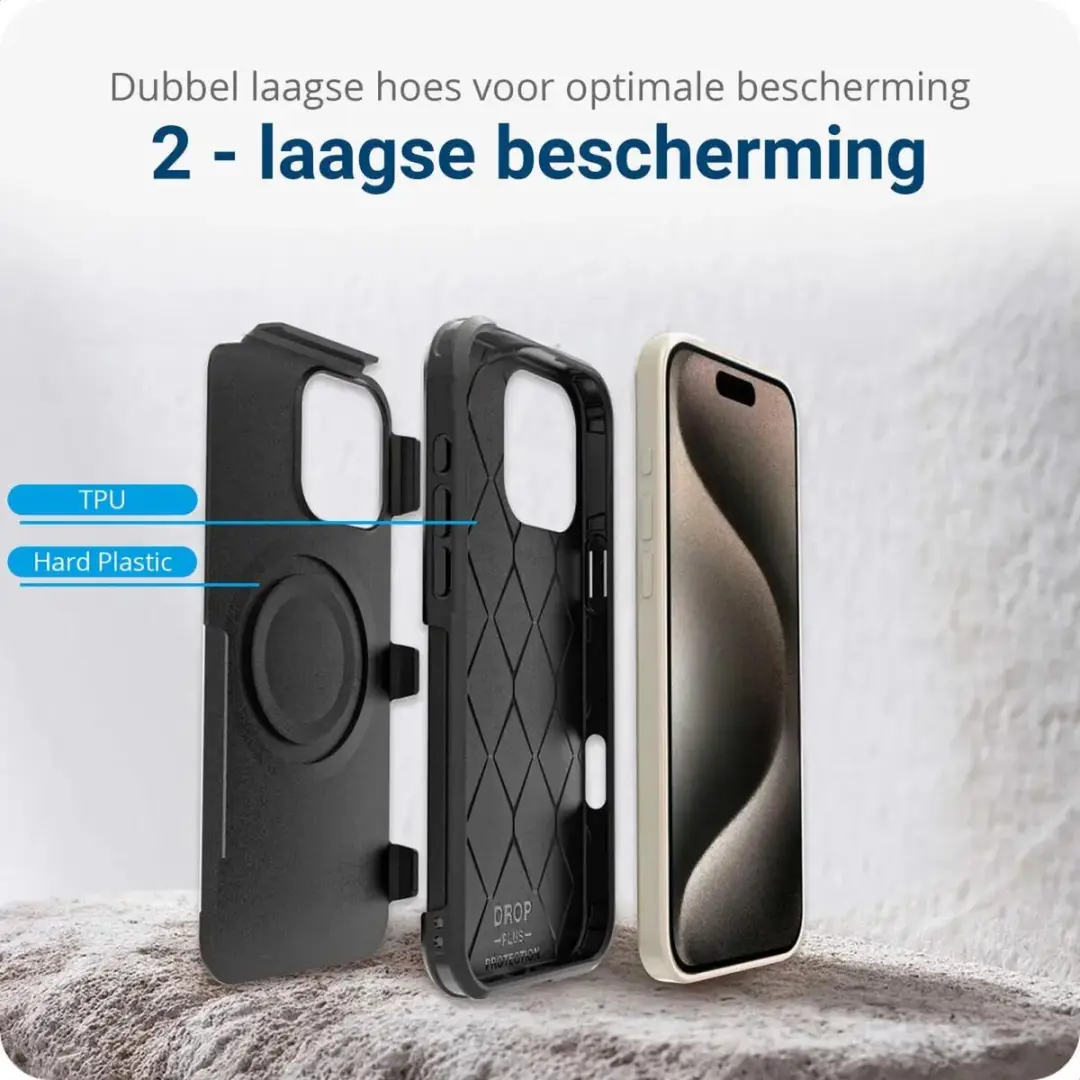 Selected by GSMpunt.nl iPhone 16 Pro Max MagSafe Hoesje - Dual-Layer Zwart