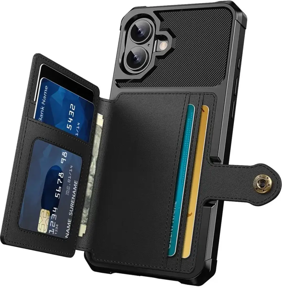 Selected Portemonnee Hoesje iPhone 17 - 4 Pasjes - Zwart