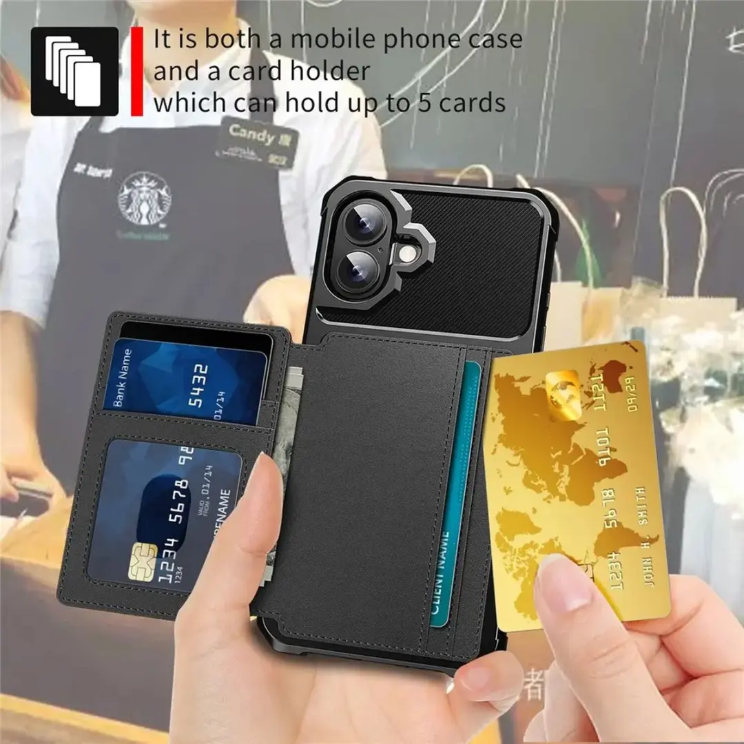 Selected Portemonnee Hoesje iPhone 17 - 4 Pasjes - Zwart