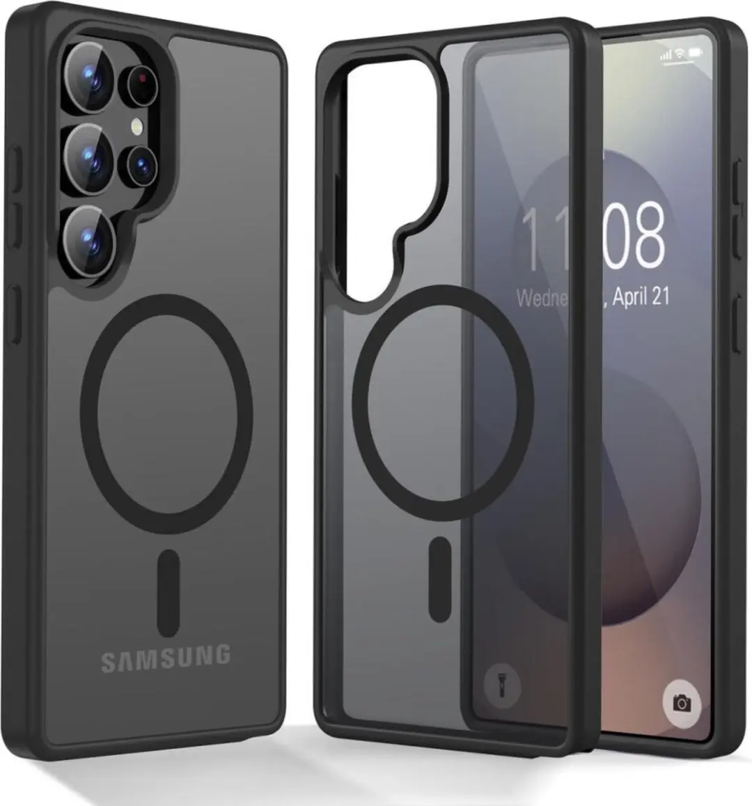 Selected Hoesje Samsung Galaxy S25 Ultra - Matte Zwart - MagSafe