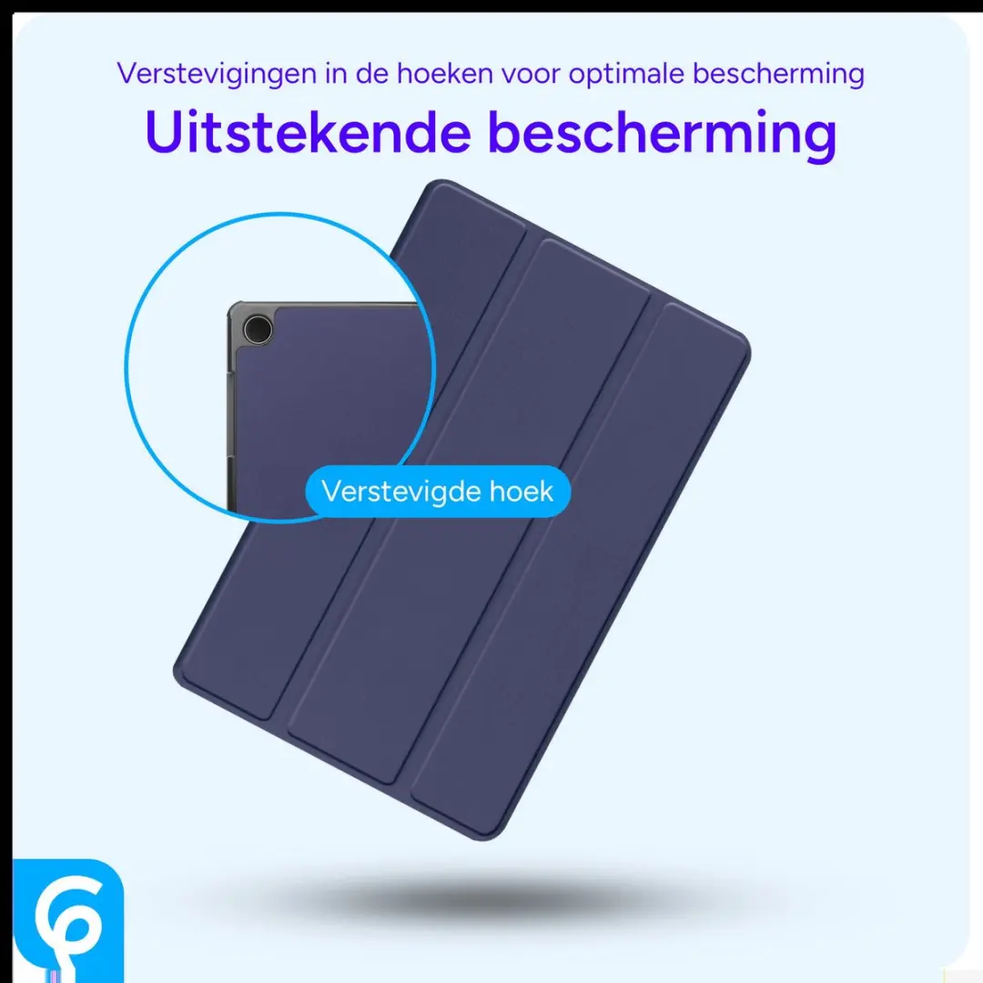 Selected Tablethoes Samsung Galaxy Tab A11/A9 Plus - Tri-fold Kunstleder - Blauw