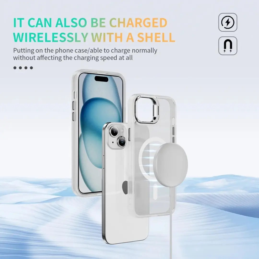 Selected Hoesje iPhone 15 MagSafe Transparant - Camera Kickstand