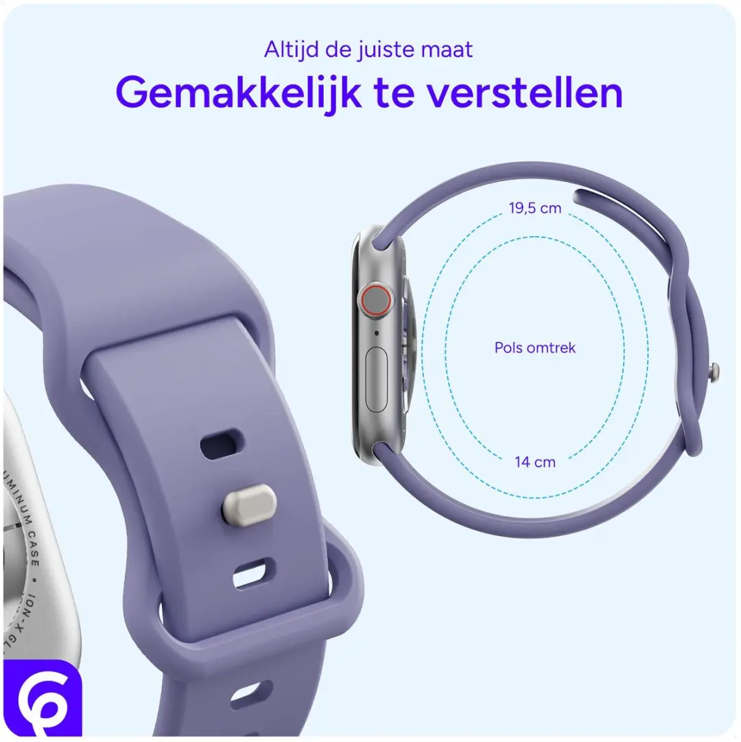 Selected SBG Siliconen Horlogebandje Apple Watch - 42/44/45/46/49mm - Lavender Grijs