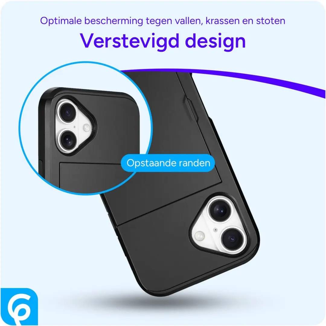 Selected Hoesje iPhone 16 Kaarthouder Slider - 2 Pasjes - Zwart