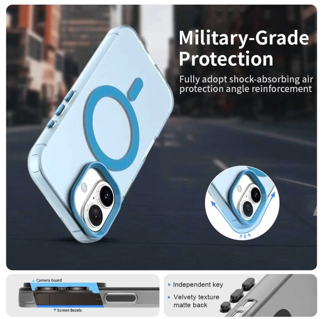 Selected MagSafe Backcover iPhone 17 - Blauw & Transparant - afbeelding 2 van 6