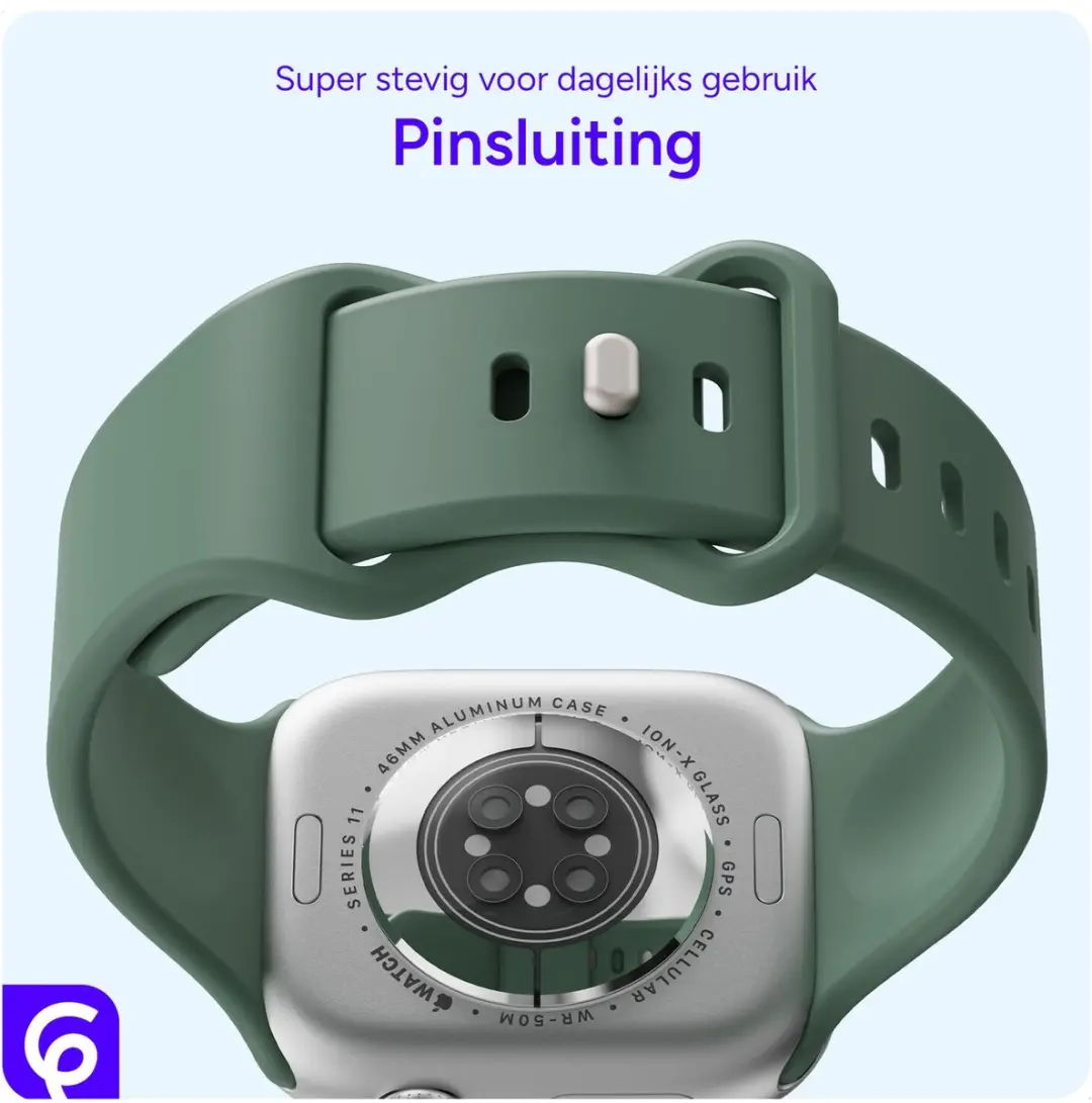 Selected SBG Siliconen Bandje Apple Watch Series 10 46mm - Donker Groen