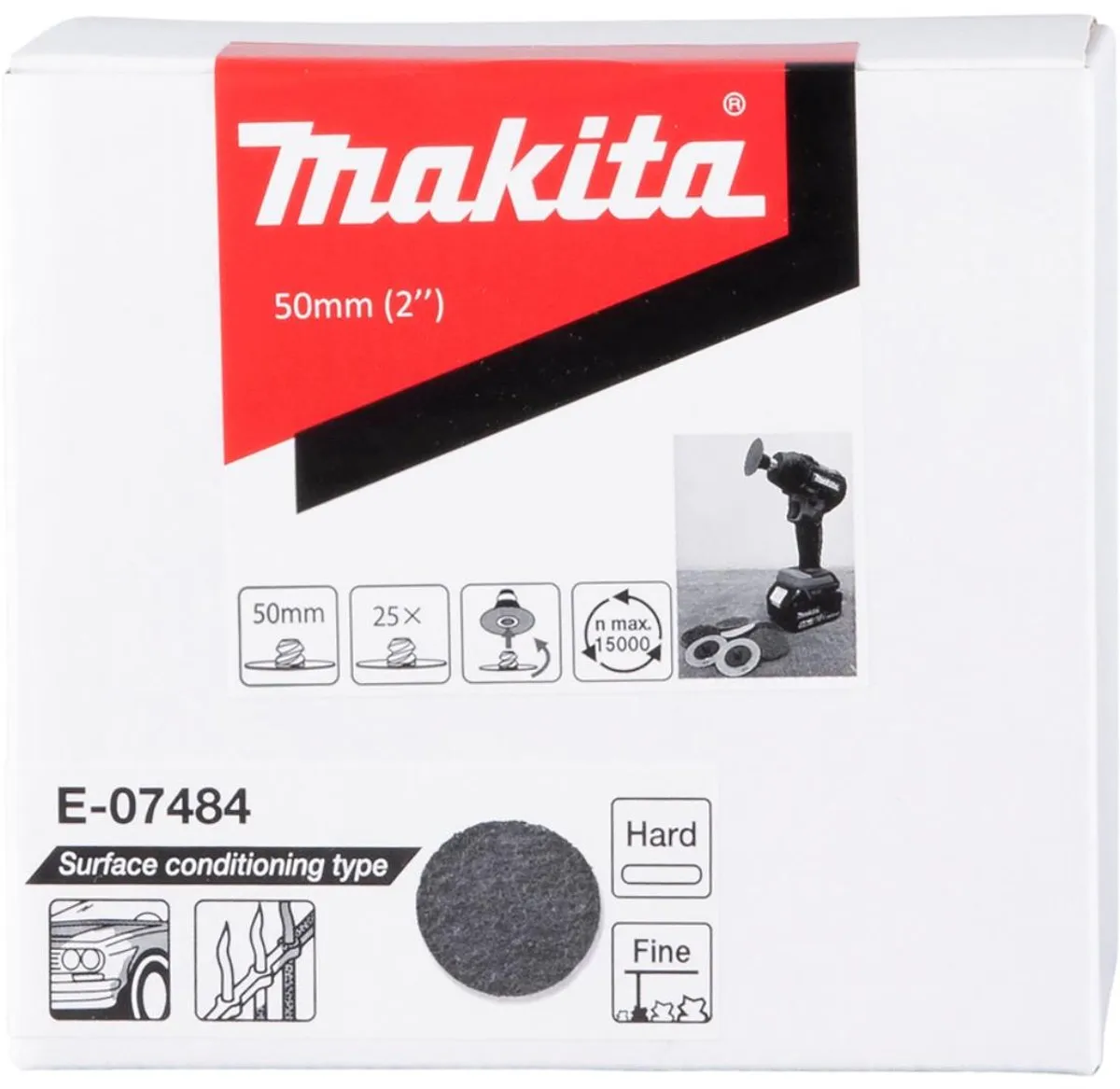 Makita E-07484 Schuurvliesschijf Metaal 50mm - 25 Stuks
