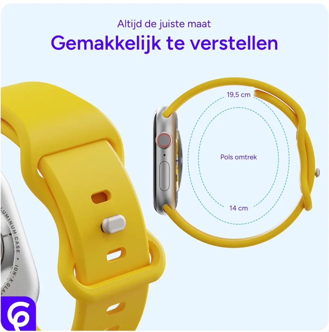 Selected SBG Siliconen Horlogeband Apple Watch 9 45mm - Geel