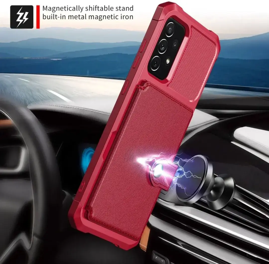 Selected Portemonnee Hoesje Samsung Galaxy A52 - Rood - 4 Pasjes - afbeelding 6 van 6