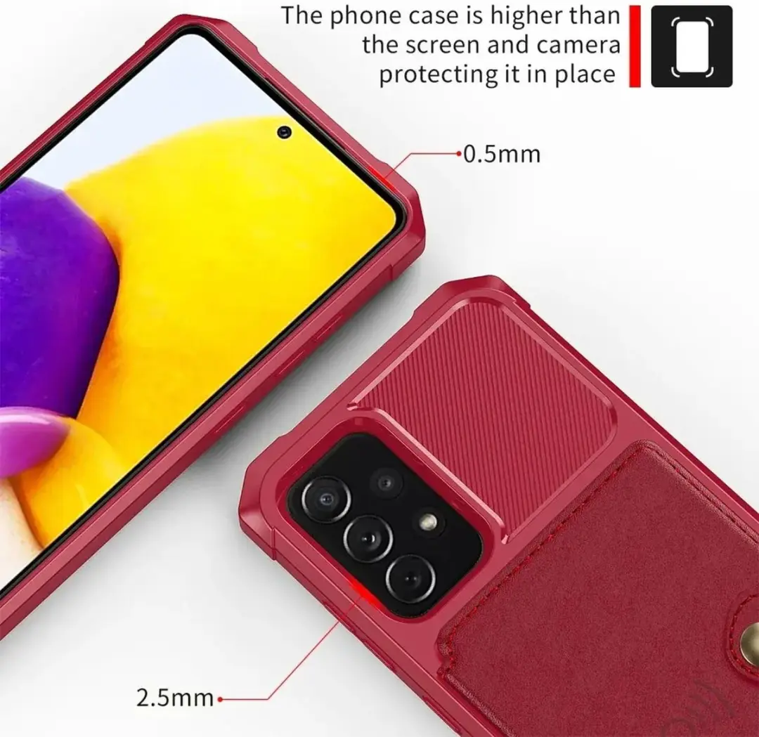 Selected Portemonnee Hoesje Samsung Galaxy A52 - Rood - 4 Pasjes