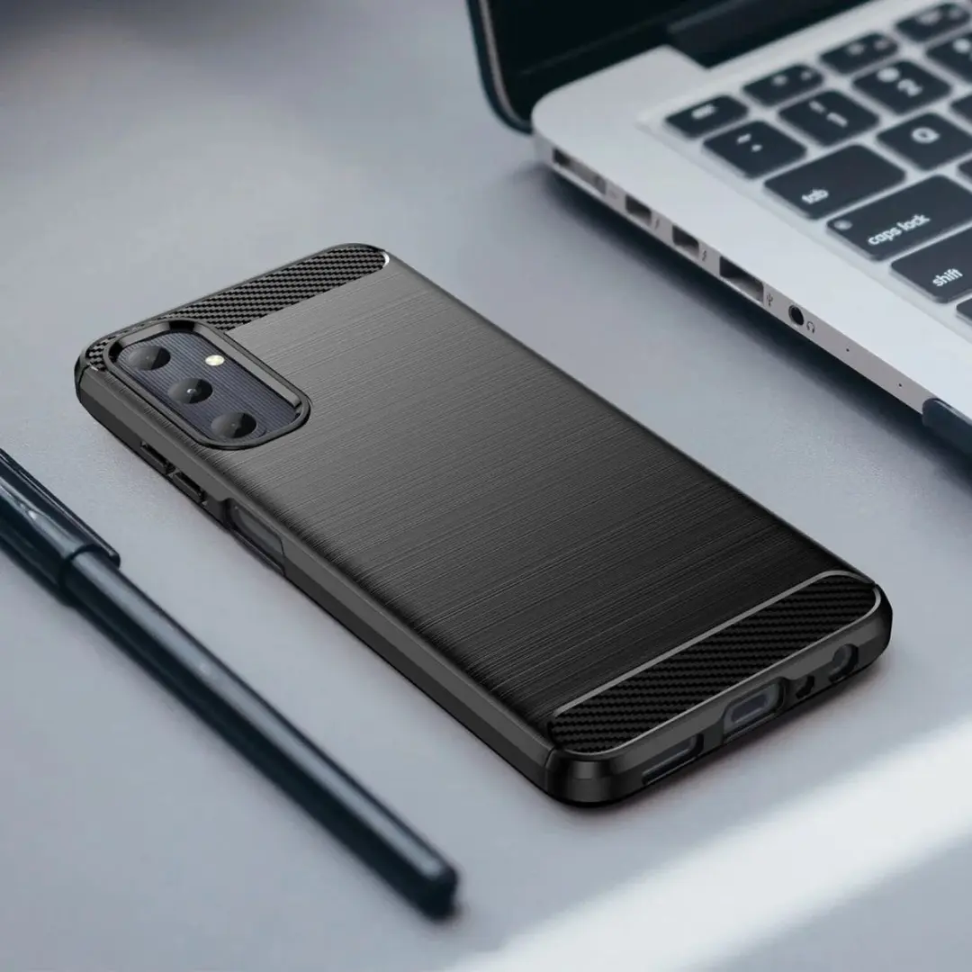 Selected Geborsteld TPU Hoesje Samsung Galaxy A05s - Zwart
