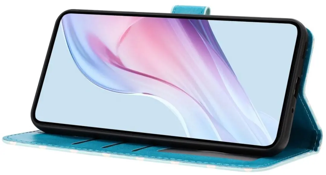 Selected Hoesje Samsung Galaxy A35 Polka Dot Wallet - Blauw