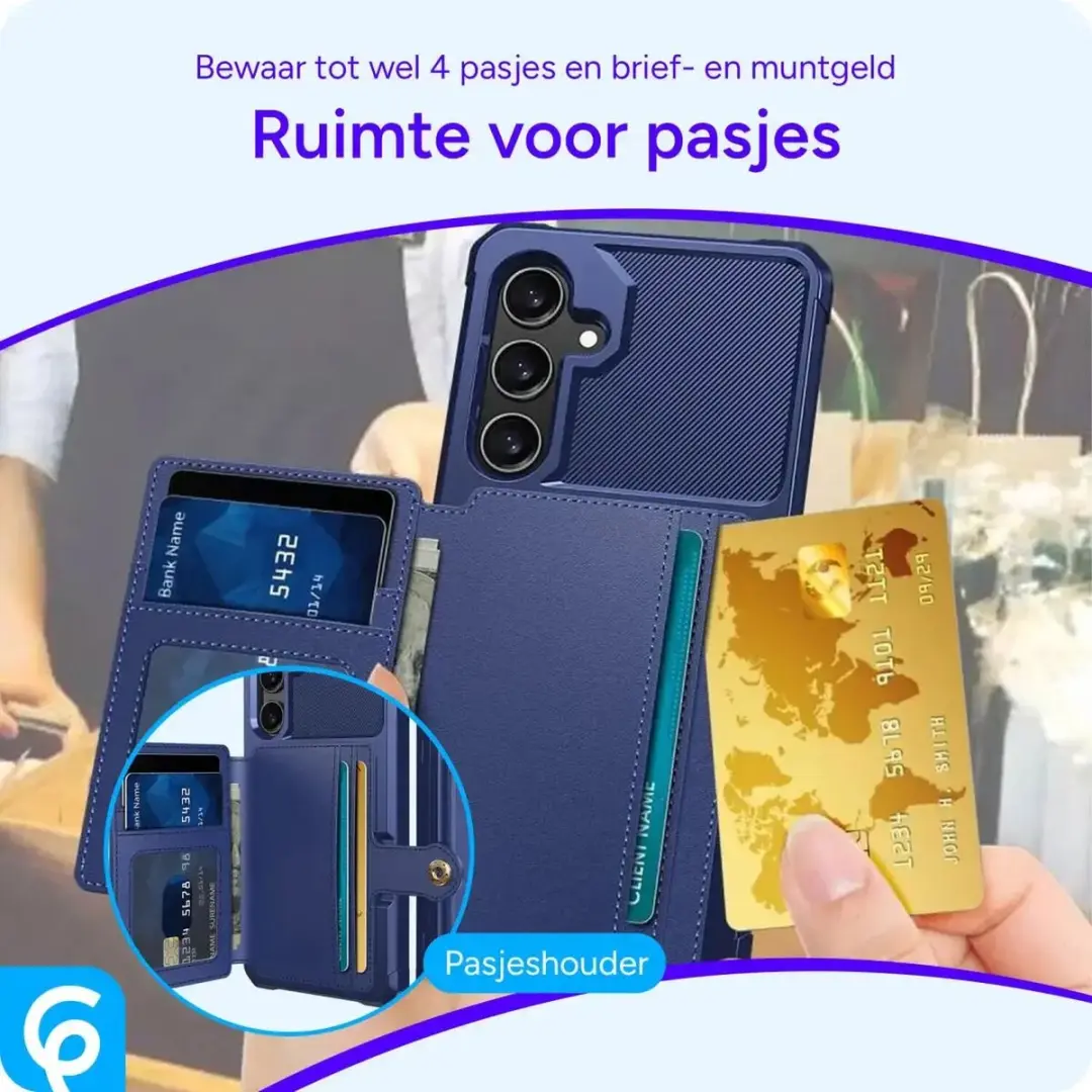 Selected Portemonnee Hoesje Samsung Galaxy A55 - 4 Pasjes - Donkerblauw - afbeelding 6 van 6