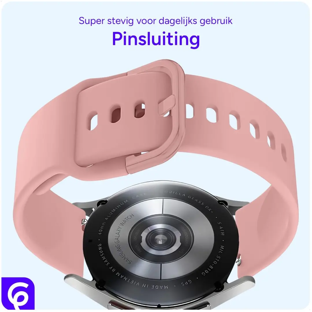 Selected SBG Universeel 22mm Horloge Bandje - Siliconen Lichtroze