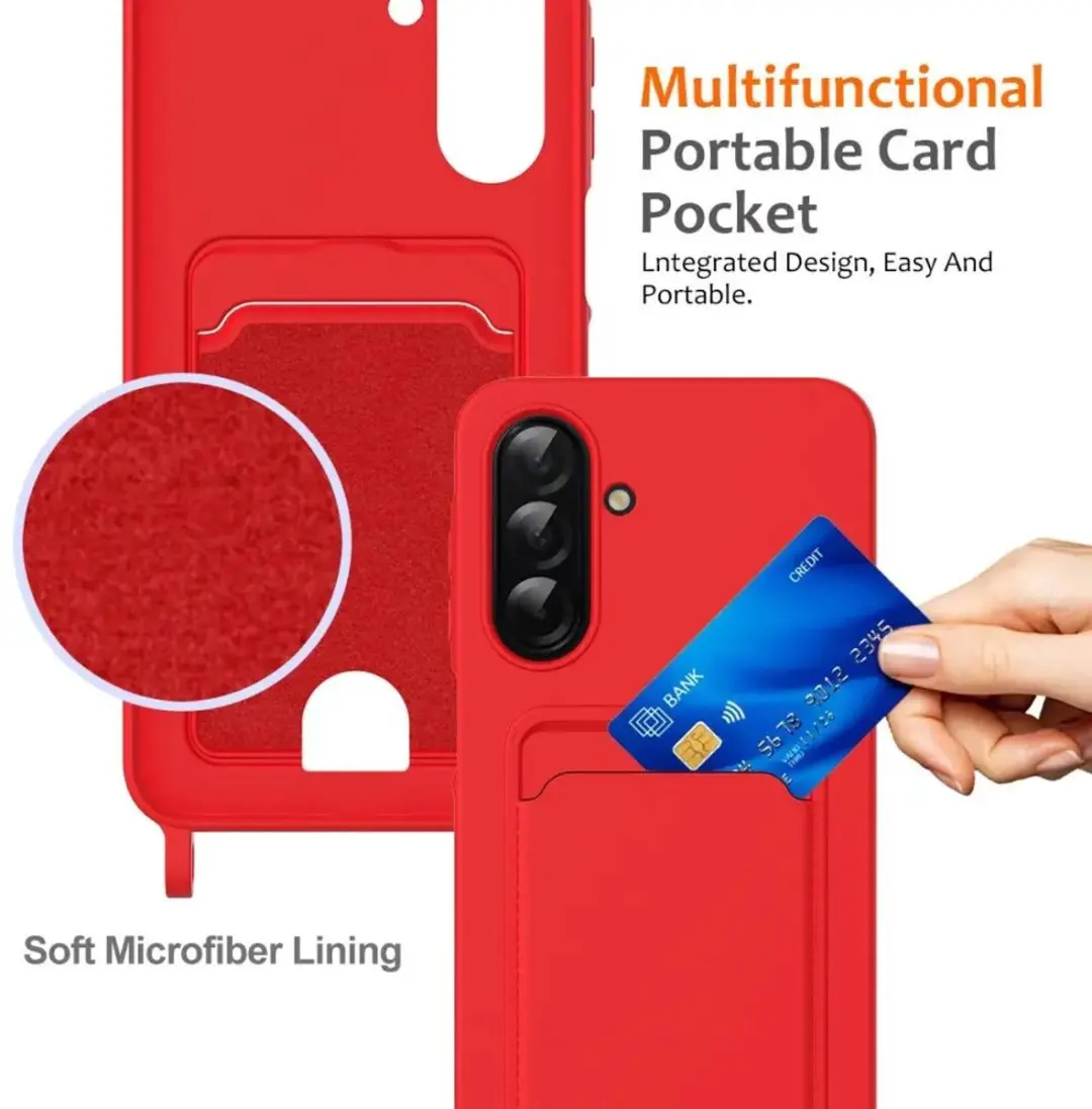 Selected Hoesje Samsung Galaxy A37 - Rood met pasjeshouder - afbeelding 6 van 6