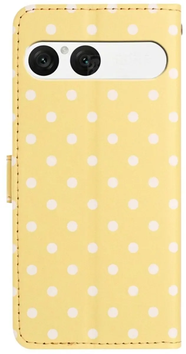 Selected Hoesje Sony Xperia 10 VII Polka Dot Wallet - Geel
