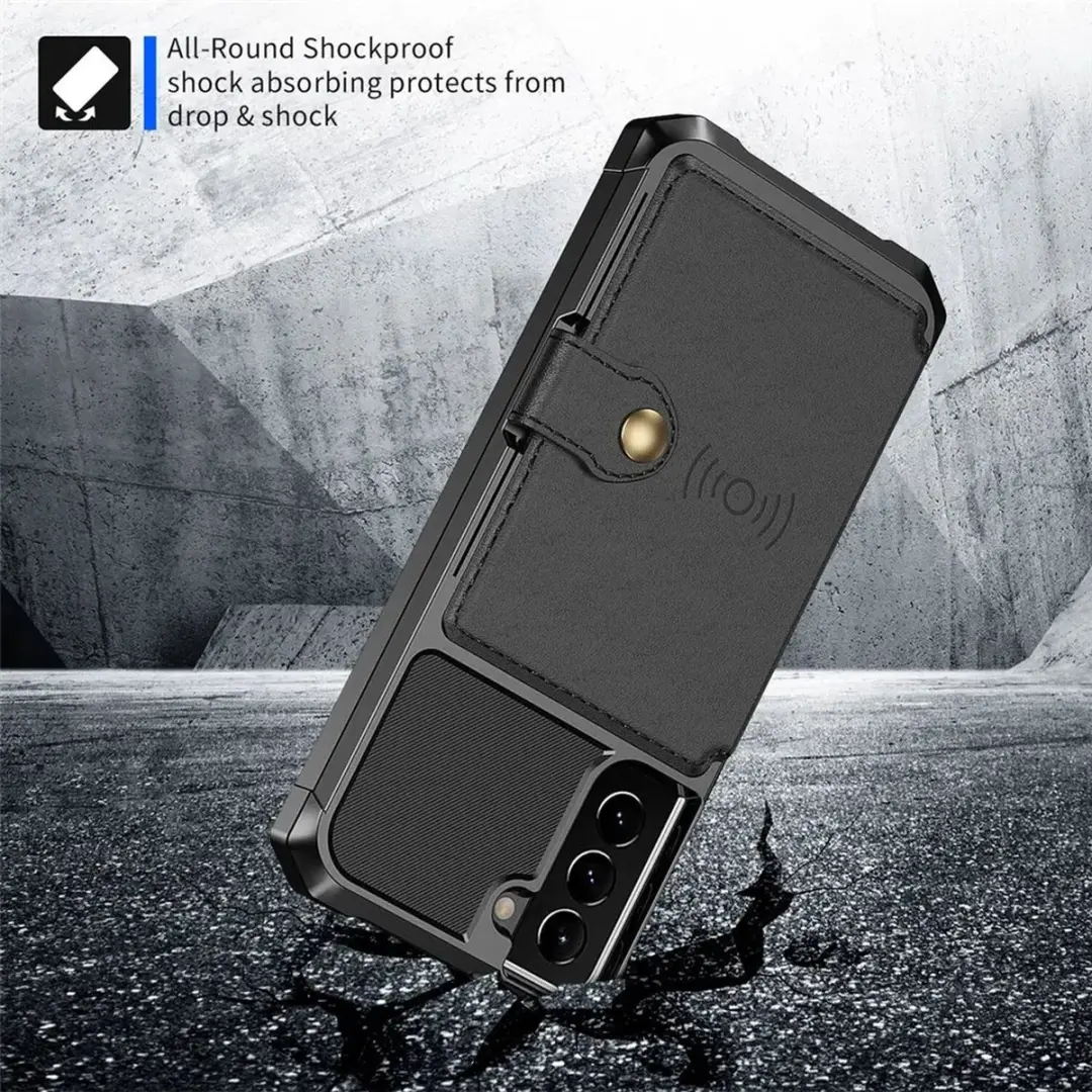 Selected Portemonnee Hoesje Samsung Galaxy S21 - 4 Pasjes - Zwart