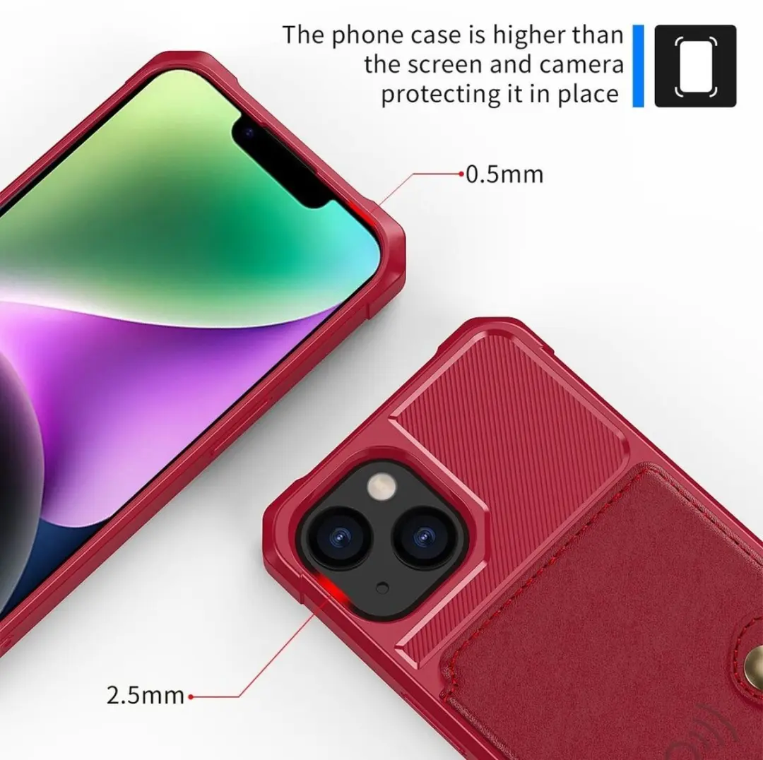 Selected Portemonnee Hoesje iPhone 14 - Rood - 4 Pasjes