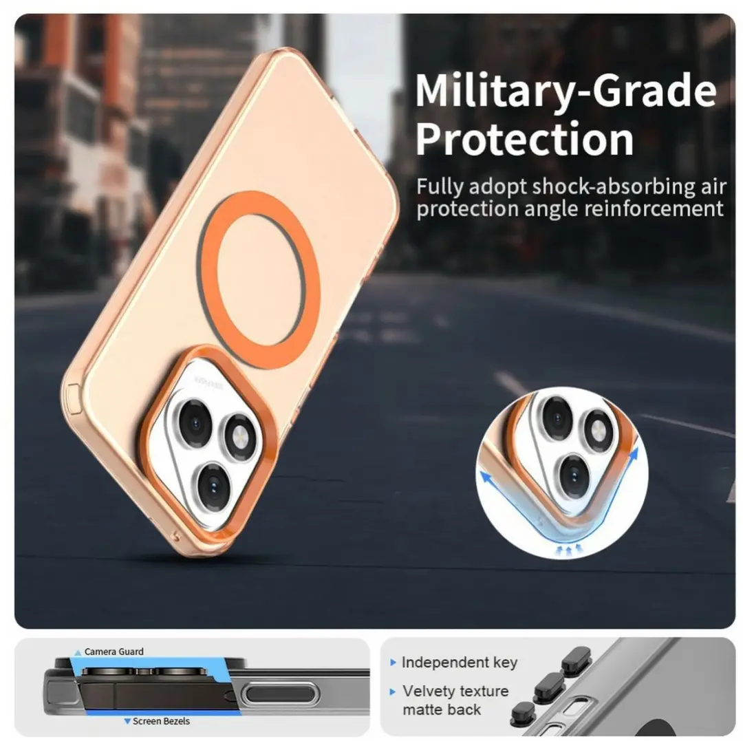 Selected MagSafe Backcover Honor 400 Lite - Oranje & Transparant