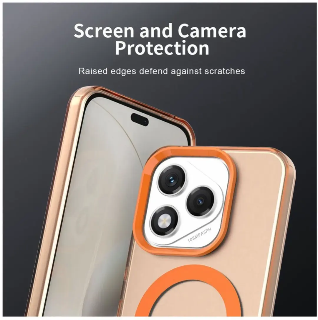 Selected MagSafe Backcover Honor 400 Lite - Oranje & Transparant