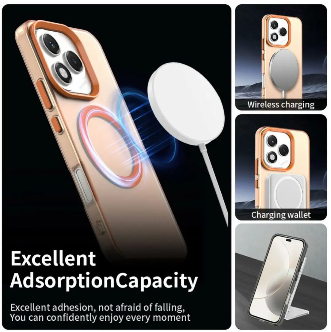 Selected MagSafe Backcover Honor 400 Lite - Oranje & Transparant