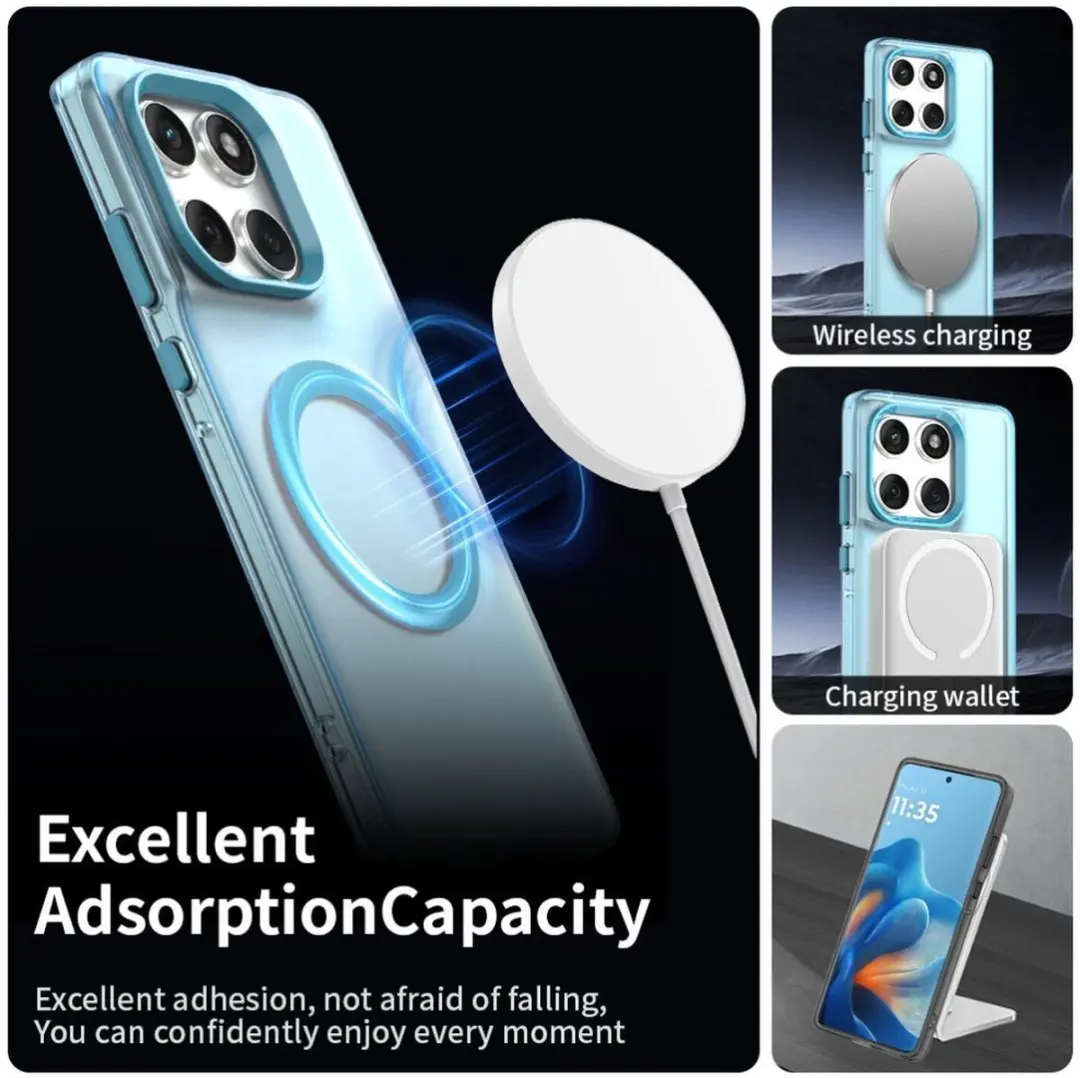 Selected MagSafe Hoesje Motorola Edge 60 Fusion - Blauw & Transparant