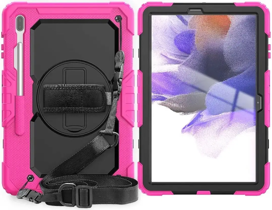 Selected Hoes met Screenprotector Samsung Galaxy Tab S8/S7 Plus/7FE - Roze