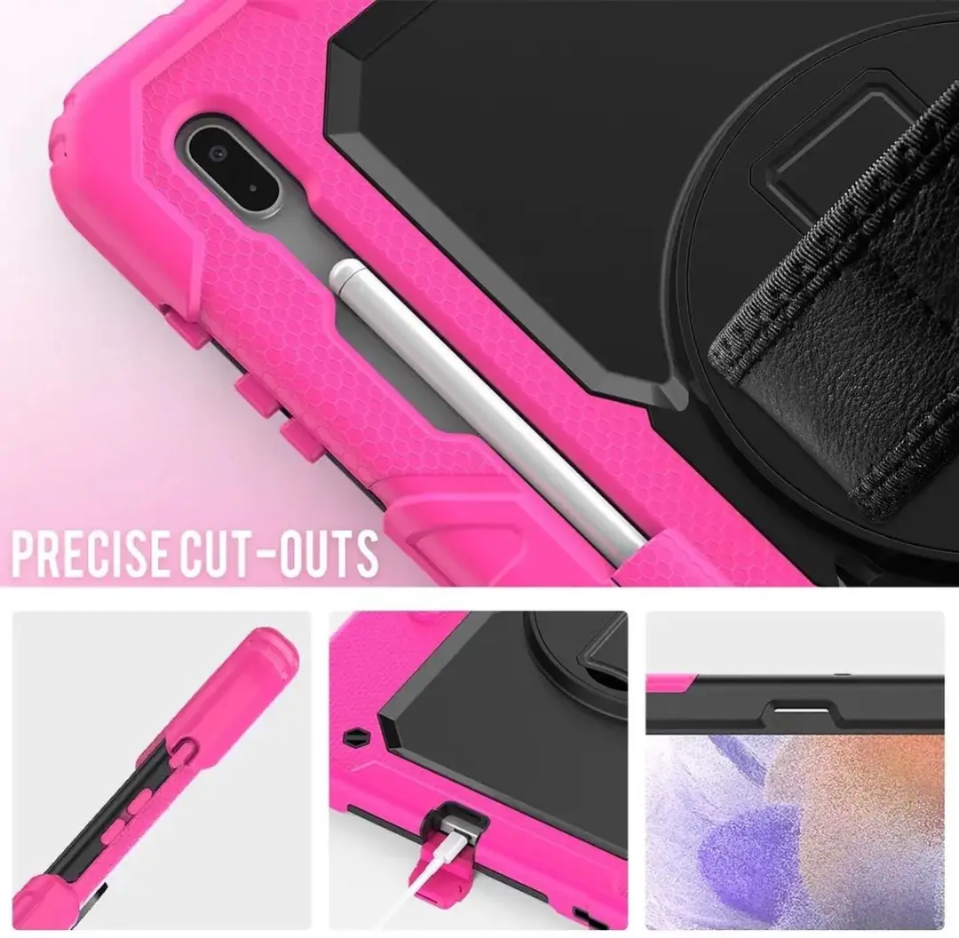 Selected Hoes met Screenprotector Samsung Galaxy Tab S8/S7 Plus/7FE - Roze