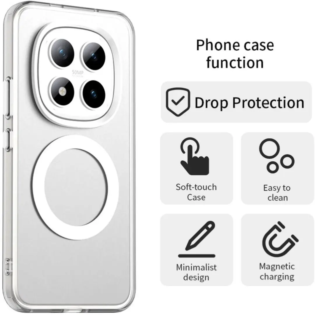Selected MagSafe Backcover Xiaomi Redmi Note 13 Pro - Wit & Transparant