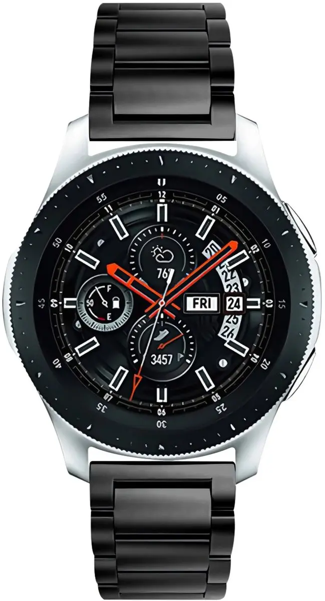 Selected SBG RVS Horlogeband 22mm - Zwart