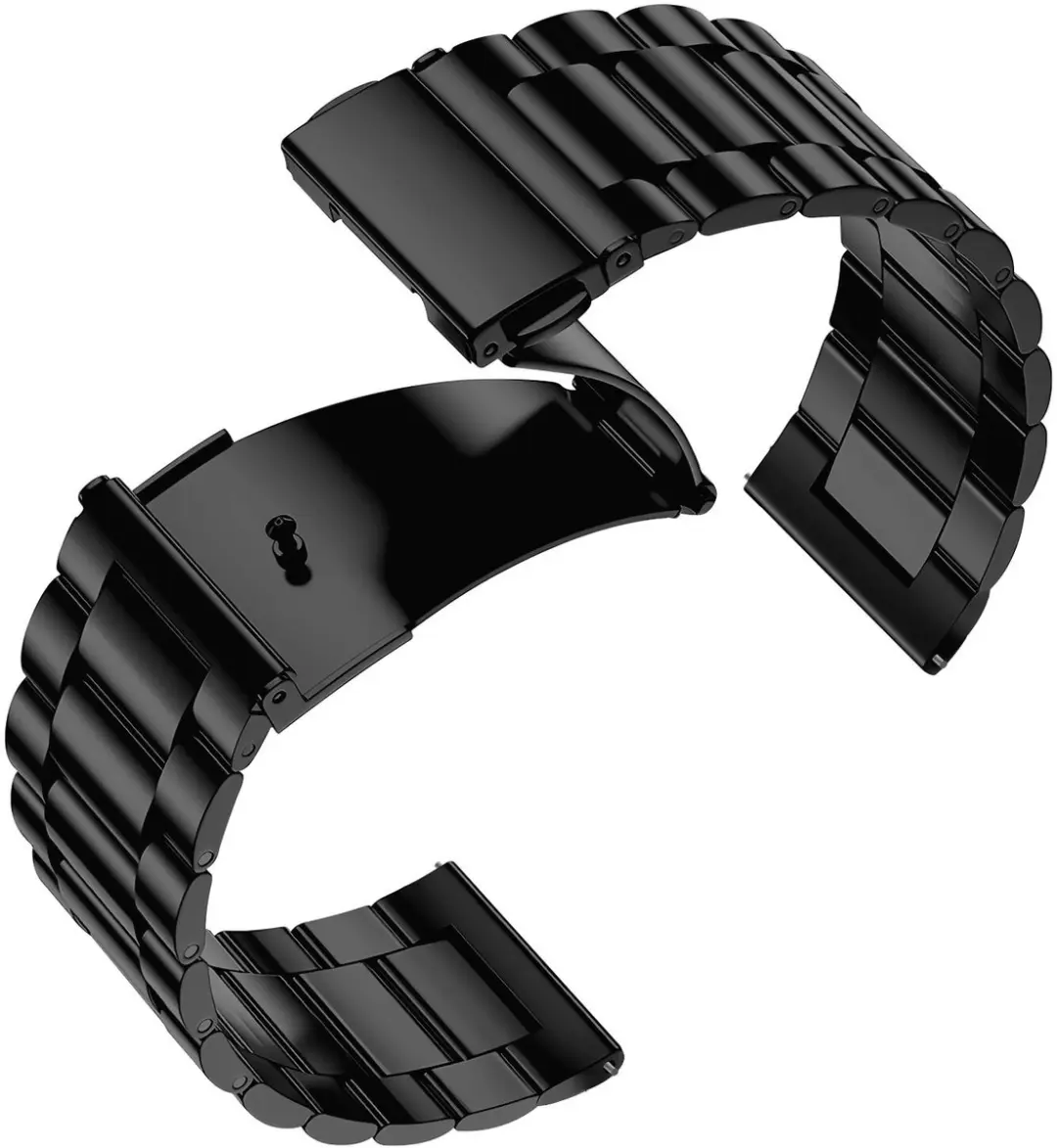 Selected SBG RVS Horlogeband 22mm - Zwart