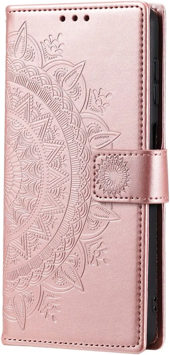 Selected Mandala Book Case Samsung Galaxy A56 - Hoesje Roze Goud - 3 Pasjes