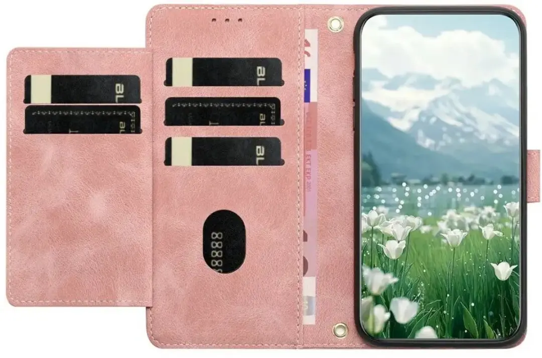 Selected Hoesje Samsung Galaxy A27 Portemonnee Tulpen Book Case Roze