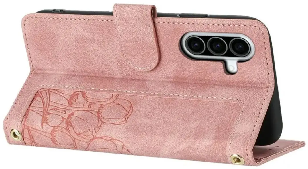 Selected Hoesje Samsung Galaxy A27 Portemonnee Tulpen Book Case Roze - afbeelding 6 van 6